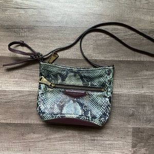 Aimee Kestenberg Leather Snakeskin Small Crossbody Bag